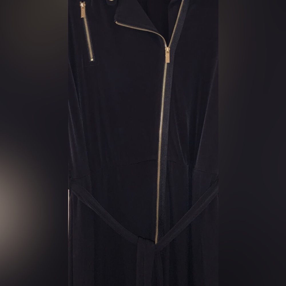 Calvin Klein Gold Zipper Detail Black Jumpsuit- Size 6 - Picture 4 of 4